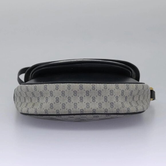 GUCCI Micro GG Supreme Shoulder Bag PVC Navy Gold - Picture 7 of 16